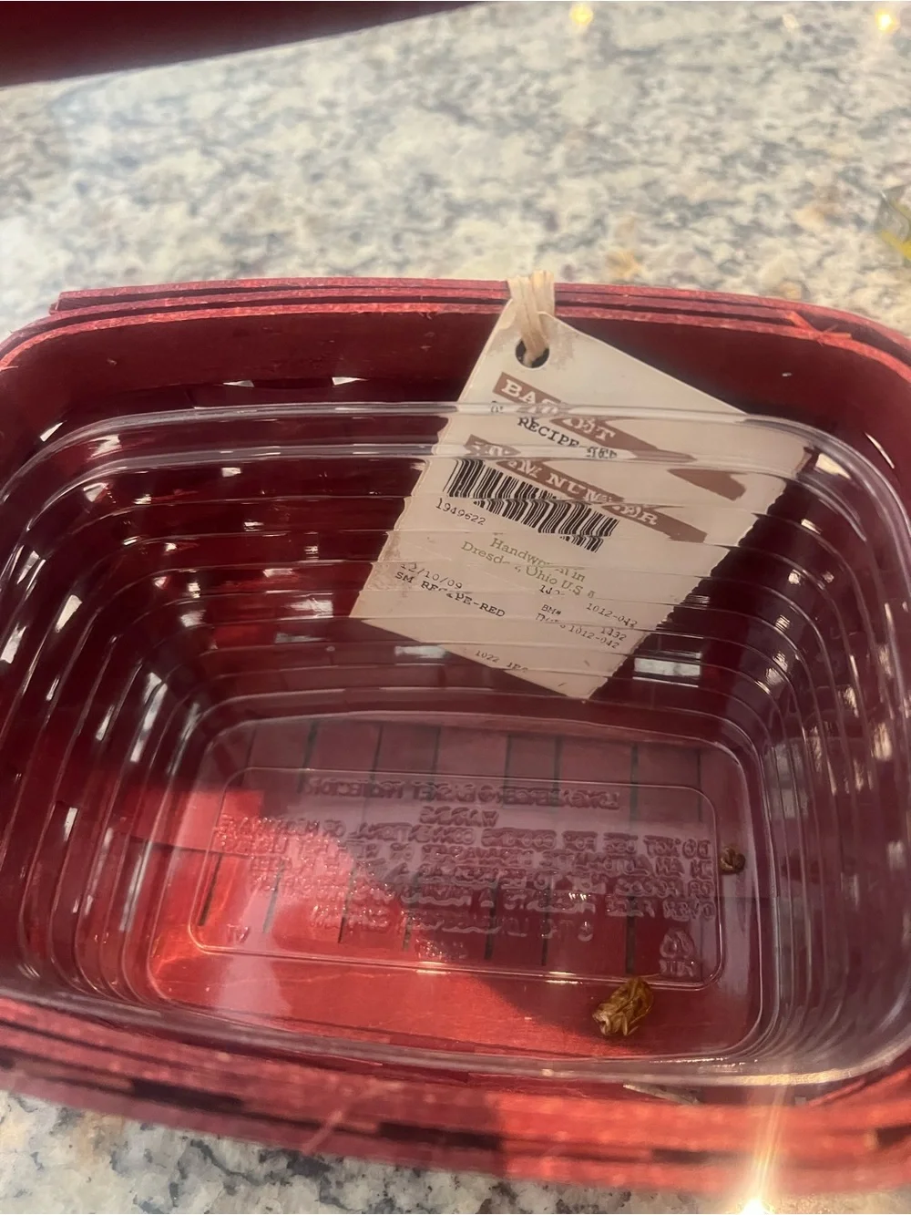 Longaberger Recipe Card Box - Red Home Accent